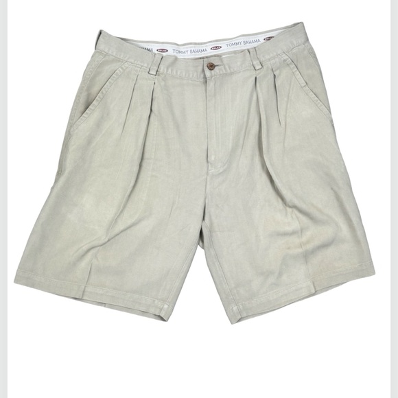 Tommy Bahama 100% Silk Men's Khaki Tan Shorts Size 34 - Picture 1 of 9